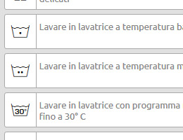 Etichette tessute in hd Segni di lavaggio